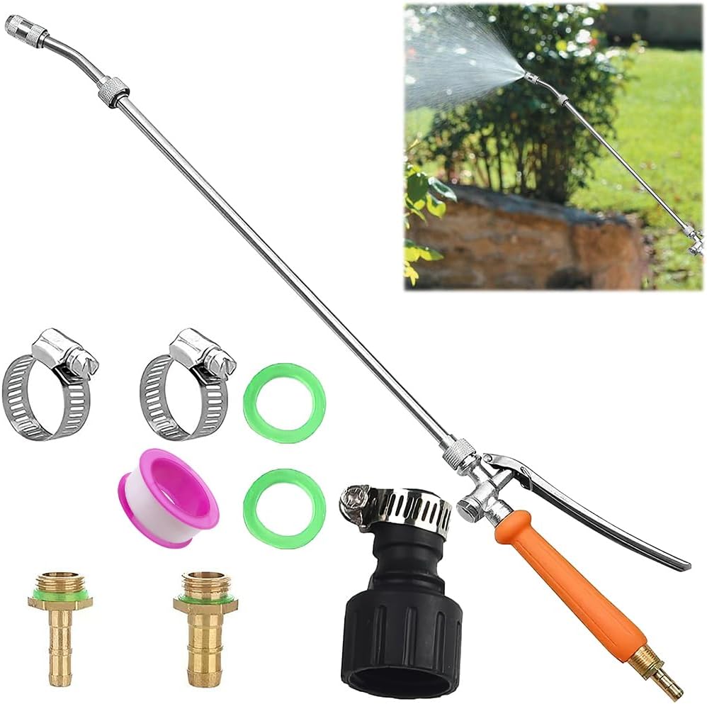 Hojalis Sprühstab-Ersatz, 72cm Garten Giessstab Metall, mit Universeller Messingersatz 3/8" und 3/4"