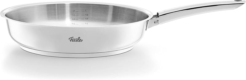 Fissler Steelux Pro / Edelstahl-Pfanne (Ø 28 cm) Bratpfanne-unbeschichtet, scharfes anbraten – Induk