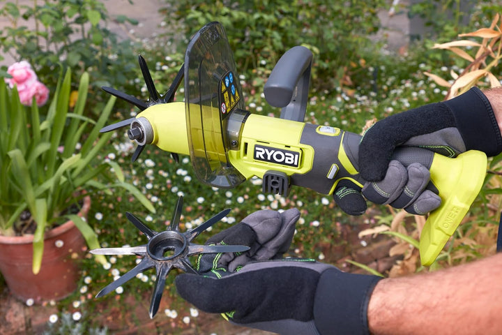 RYOBI 18 V ONE+ Akku-Kompakt-Kultivator RY18HCA-0 (5 cm Arbeitstiefe und 12 cm Arbeitsbreite, 5 cm A