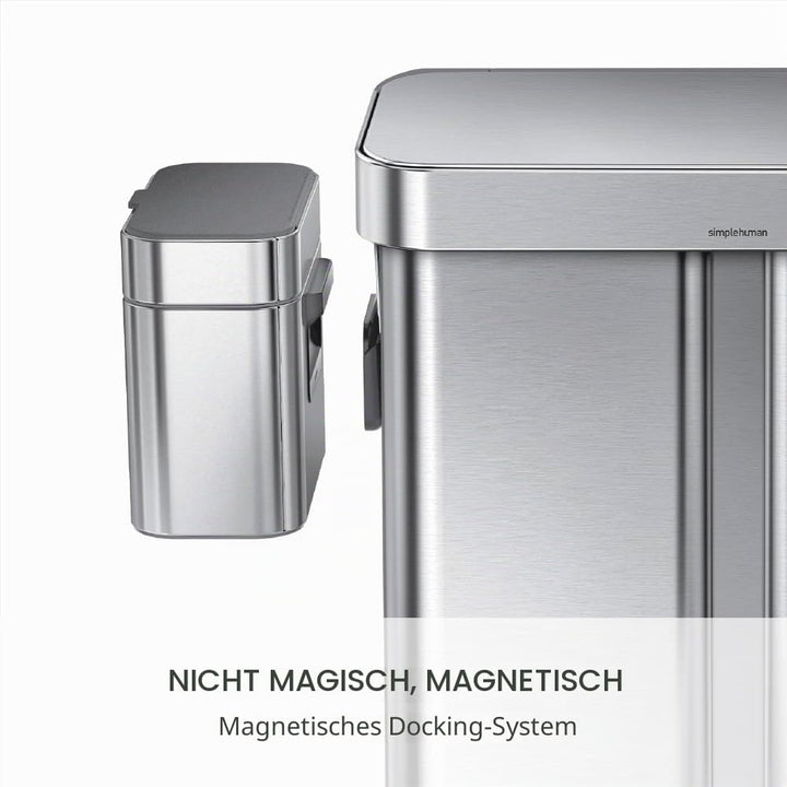 Simplehuman CW1645 4 Liter, Kompost-Caddy, Komposteimer für Küche mit Deckel, gebürsteter Stahl, 5 J