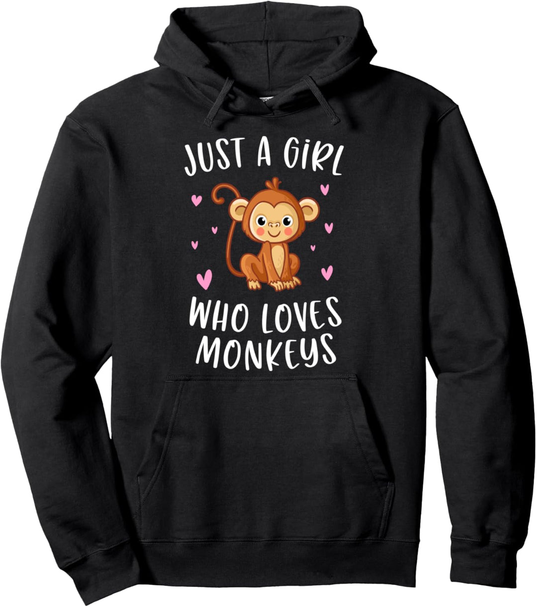 Nur ein Mädchen, das Affen liebt Cute Monkey Lover Pullover Hoodie