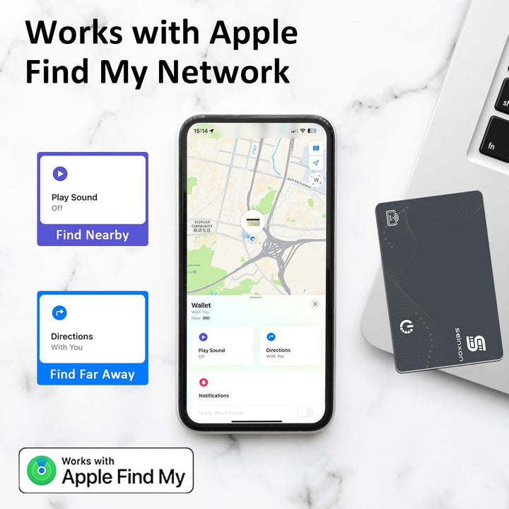 Wallet Finder RFID-Blockierkarte, IP68, Artikel-Tracker mit Ladeclip, Wiederaufladbar funktioniert m