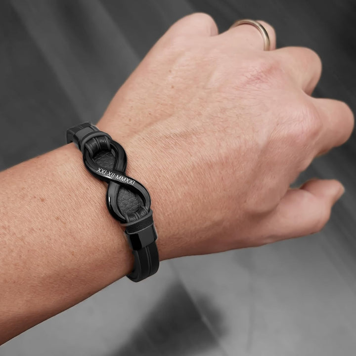 UNIQAL | Personaliesiertes Lederarmband mit Gravur "SHAPE" Herren Damen | Leather Bracelet mens | Ma