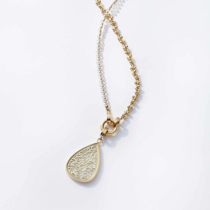 Leonardo Jewels Larissa Halskette Set, Glasperlen-Armband inkl. Anker-Kette aus Edelstahl, gold, Cli