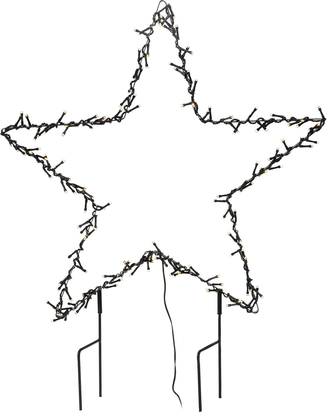 LED Metall Gartenstecker Stern - 60 cm - Weihnachtsstern mit 150 LED beleuchtet - Advent Winter Gart