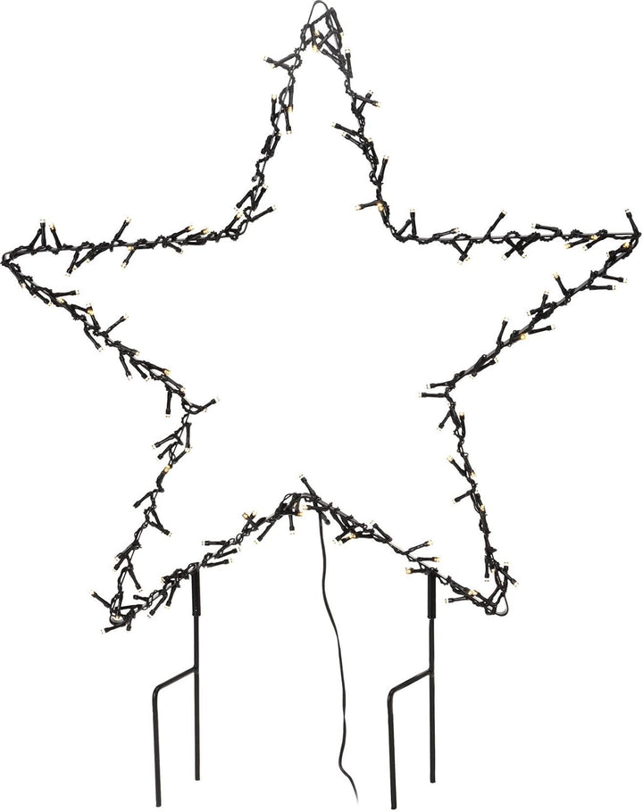 LED Metall Gartenstecker Stern - 60 cm - Weihnachtsstern mit 150 LED beleuchtet - Advent Winter Gart