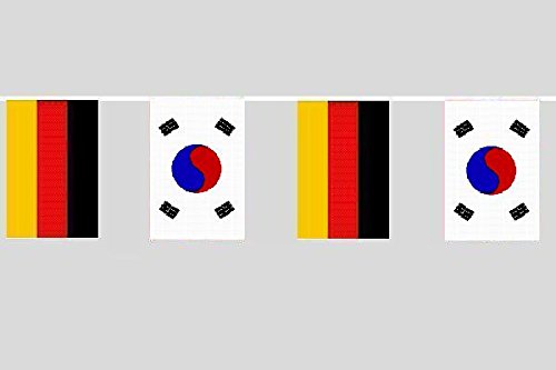 U24 Flaggenkette Deutschland - Süd Korea 6,20 m Fahne Flagge Fahnenkette Freundschaft