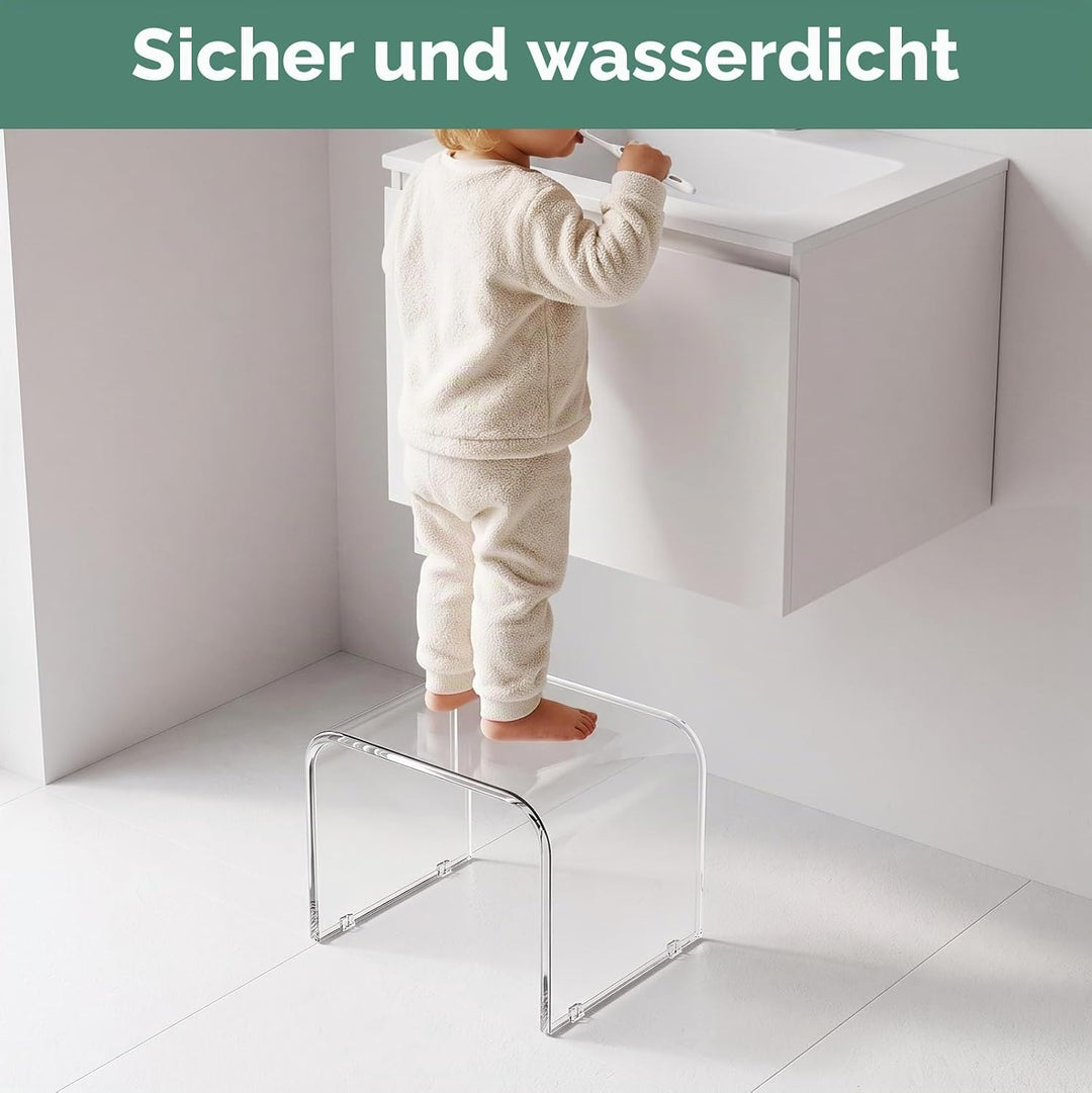 Acryl Tritthocker, Transparenter Fusshocker 32x23x23,5cm Badezimmer Hocker