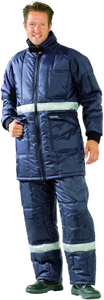 Planam Grösse S Herren Kühl-/Gefrierhaus Kühlhaus Parka marine Innenfutter rot Modell 5121
