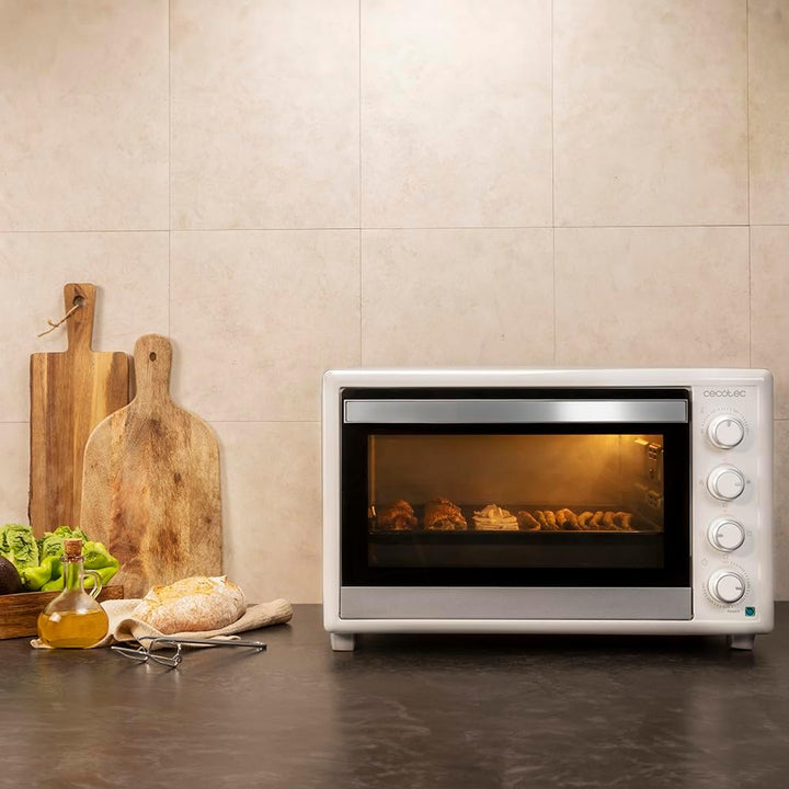 Cecotec Tischkonvektionsofen 60 Liter Bake&Toast 6090 White Gyro. 2200 W, Innenbeleuchtung, 12 Funkt