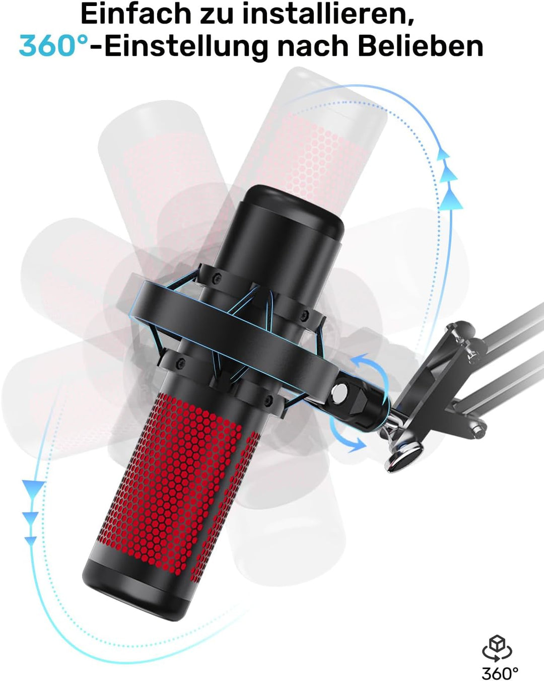 [Speziell für HyperX Quadcast-Mikrofonständer Shock Mount Mikrofonständer Reduziert Vibrations], Sto