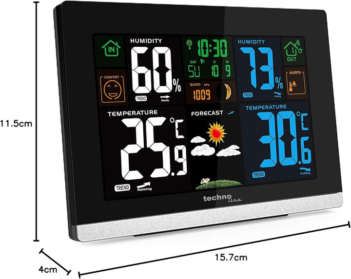Technoline WS 6462 Funkwetterstation, Innentemperatur, Aussentemperatur, Luftfeuchte, Luftdruck, Ten