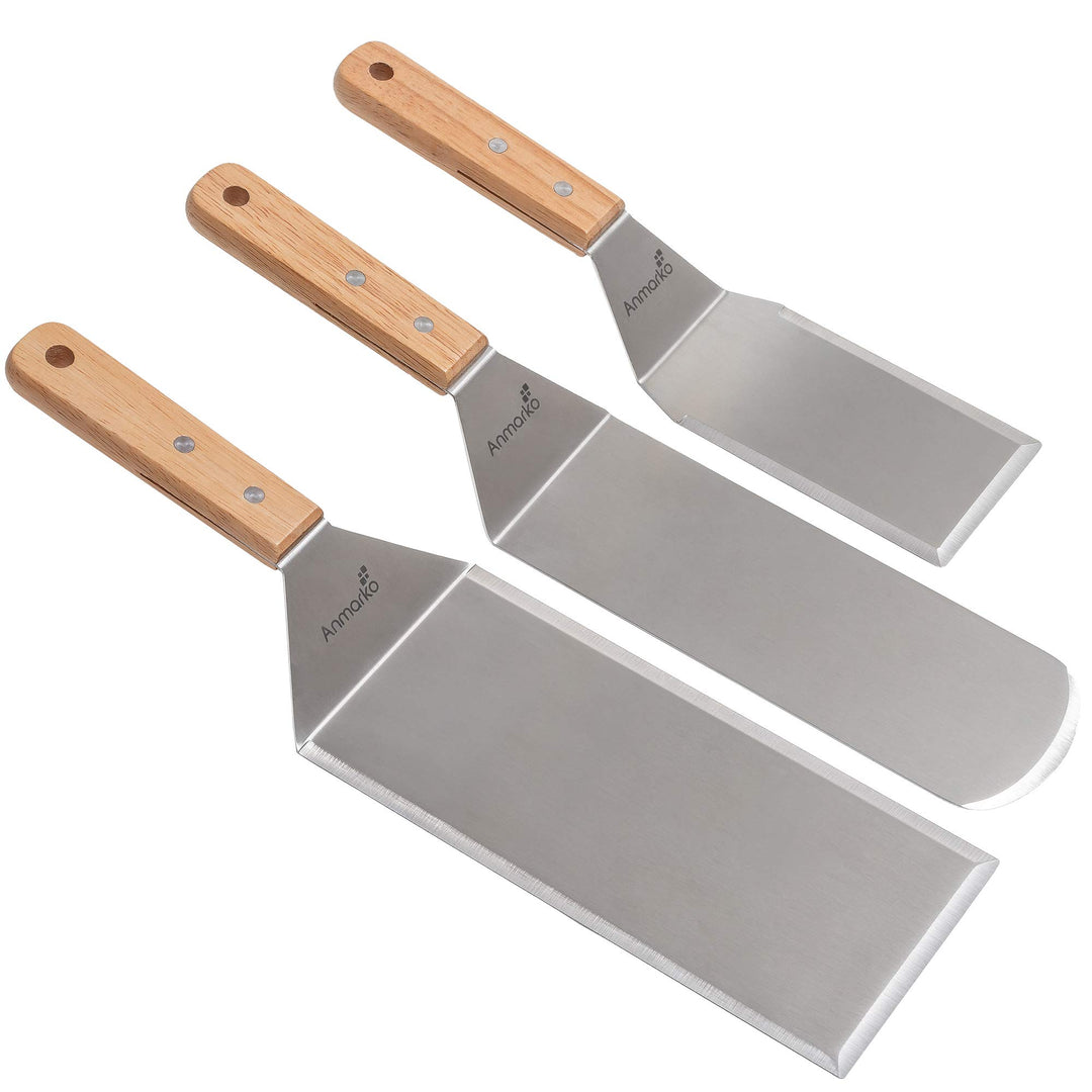 Professionelles Pfannenwender-Set – Edelstahl-Pfannkuchenwender und Grillschaber, 10,2 x 20,3 cm, üb