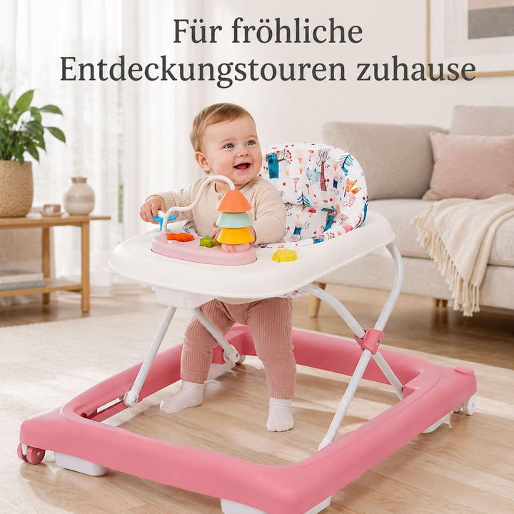 Fillikid Lauflerngerät höhenverstellbar 3-fach mit Sicherheitsstopper | 4 Rollen, ergonomischer Sitz