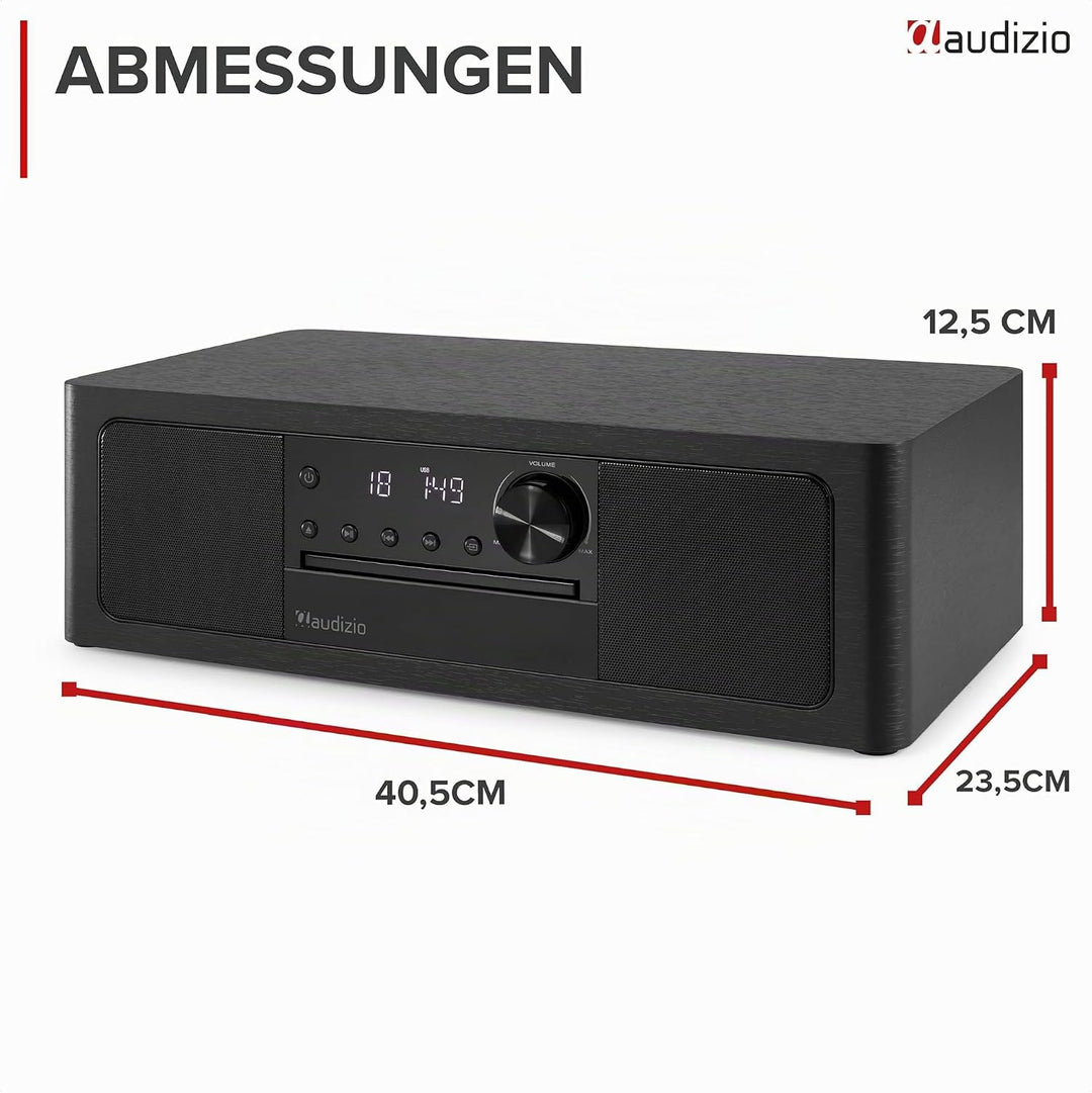 Audizio Lunata - DAB Radio mit CD Player, 100W Stereoanlage mit CD &amp; Bluetooth 5.3 - Musikanlage mit