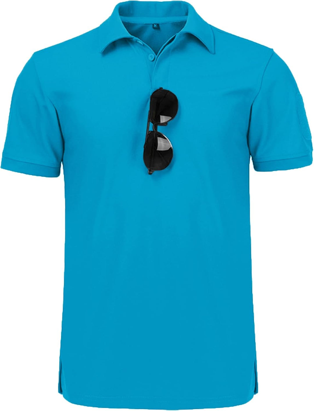 geeksport Poloshirt Herren Golf Kurzarm Freizeit Sport Polo Tennis Tshirts mit Brillenhalter Knopfle
