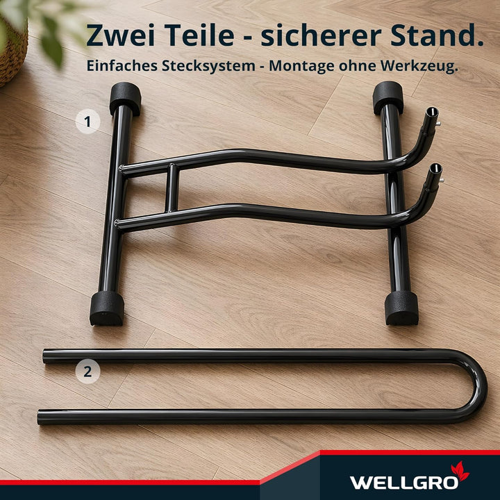 2 x WELLGRO® Fahrradständer - Stahl, sicherer Stand - Farbe