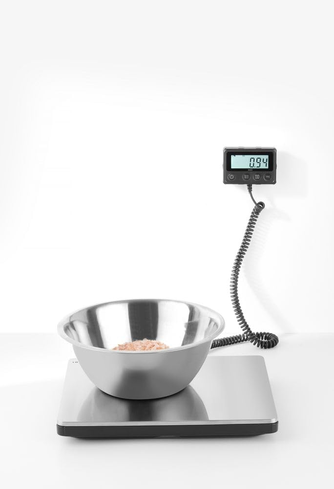 HENDI Digitale Küchenwaage, Grossküchenwaage, für maximal 200kg, Präzision auf bis zu 50gr, Anzeige