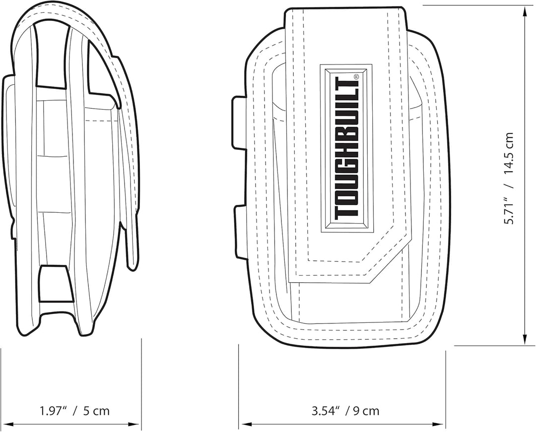 ToughBuilt - Smart Phone Pouch with Pencil Pockets - Compatible with Most Tool Belts, Heavy Duty Con