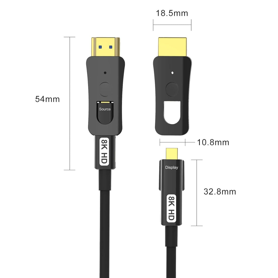 YIWENTEC HDMI Fibre Cable 4k@60Hz HDCP2.2 4:4:4 High Speed 18Gbps HDR 3D 4K2K HDMI Optic Fiber Cable
