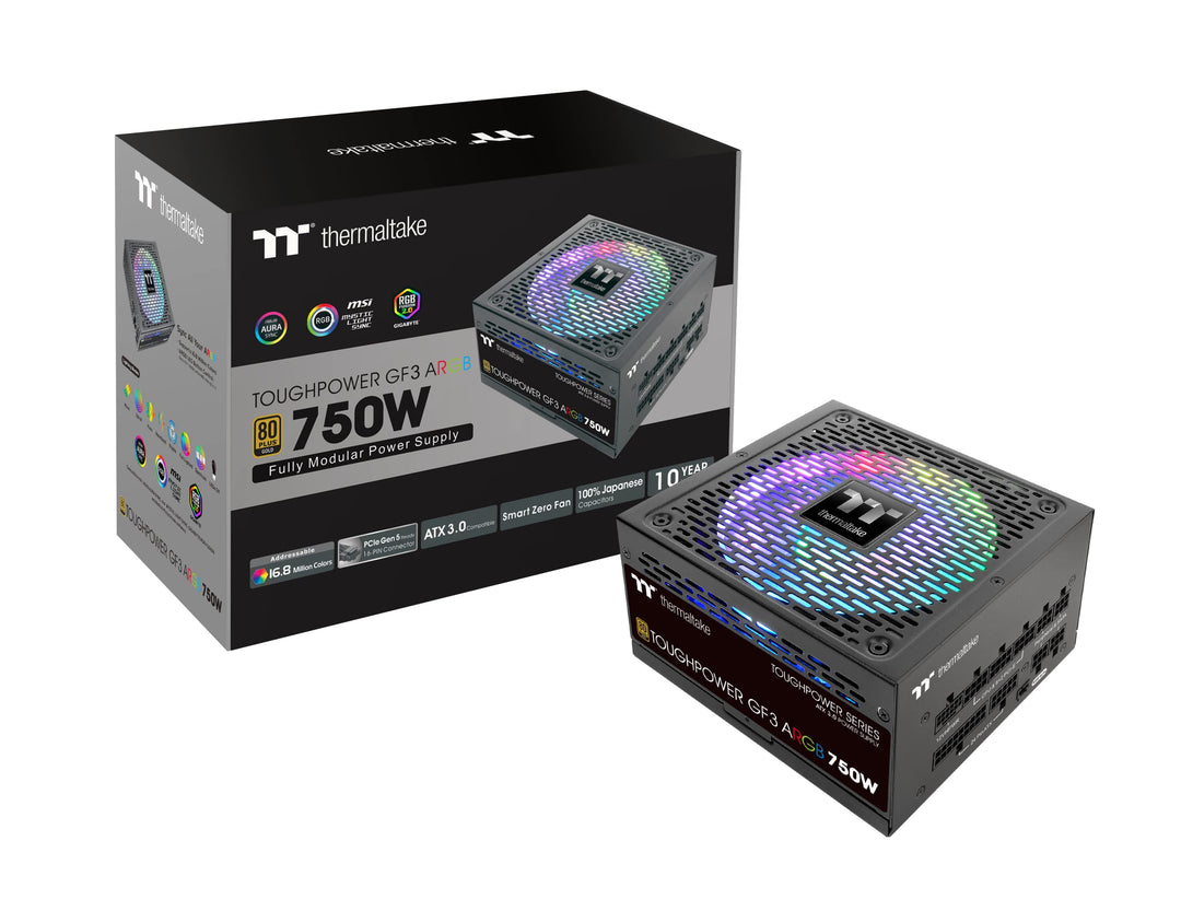 Thermaltake Toughpower GF 3 ARGB 750W | PC-ATX-3.0-Netzteil | PCIe Gen 5.0 | 80-Plus-Gold | voll-mod