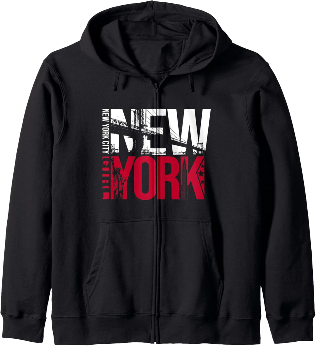 New York City Girl Freiheitsstatue NYC USA Souvenir Motif Kapuzenjacke
