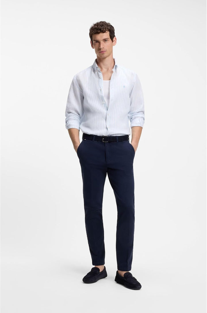 BOSS Herren Noel Mocc Mokassins aus Veloursleder mit Pennyloafer-Detail Grösse 39 EU Dunkelblau, 39