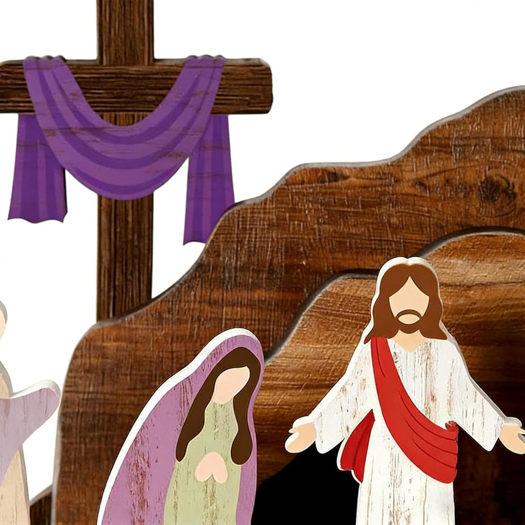 Krippen-Set aus Holz, rustikale religiöse Dekoration, handgefertigte Krippenfiguren für Innenbereich