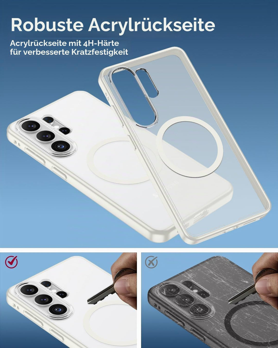 Miimall Magnetische Hülle Kompatibel mit Samsung Galaxy S26 Ultra Hülle Ultradünn 2026, PC+TPU Stoss