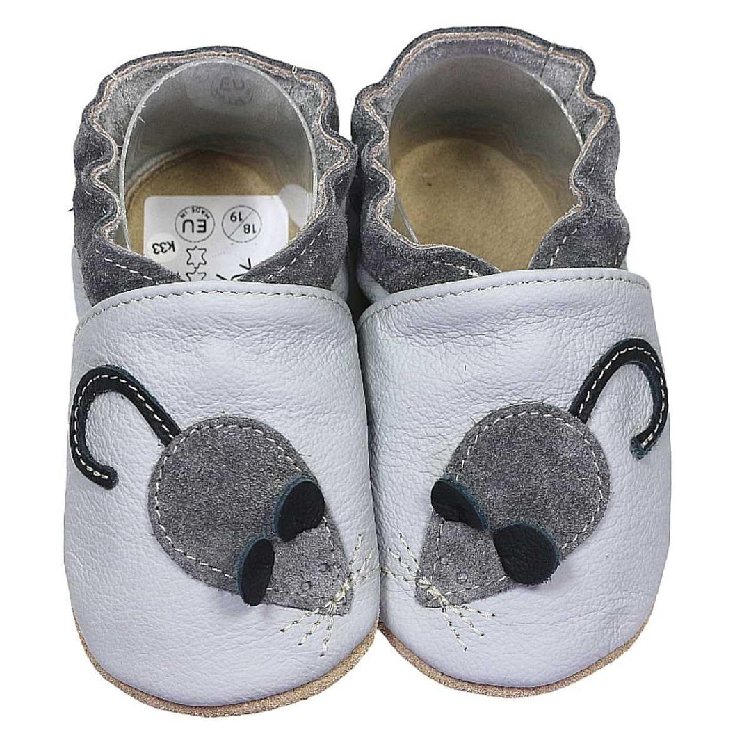 HOBEA-Germany Krabbelschuhe für Jungs und Mädchen in verschiedenen Designs 24/25 EU Maus Grau, 24/25