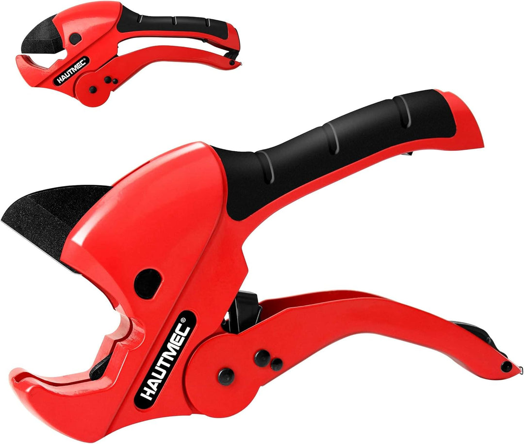 HAUTMEC Multifunktions-Rohr- und Rohrschneider mit Ratsche, schnelles Einhand-Rohrschneidewerkzeug z