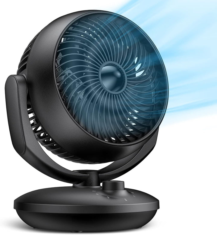 FTOTHH Ventilator Leise, 22dB Tischventilator sehr Leise, 3D Turbo Ventilatoren Leistungsstark, Fan
