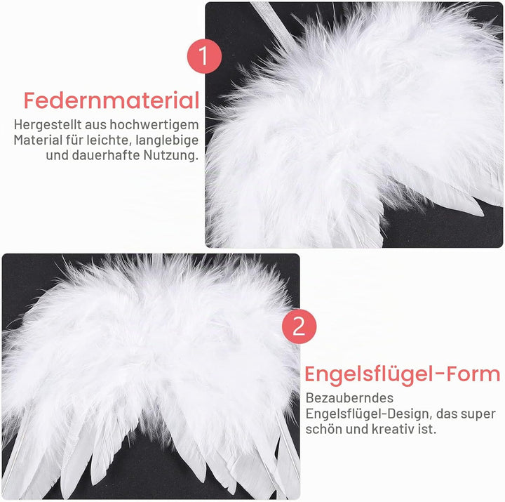 jojofuny 24 Stücke Kleine Engelsflügel Weihnachtsbaum Anhänger Weihnachten Mini Engel Flügel Deko We