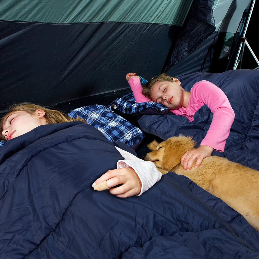 Baumwollflanell-Doppelschlafsack für Camping, Wandern oder Wandern. Queen Size 2 Person wasserdichte