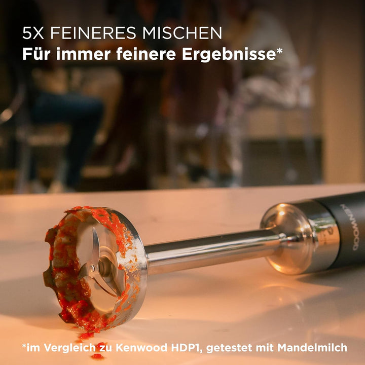 Kenwood Triblade XL Pro Stabmixer HBM80.322BK, 1200W, variable Geschwindigkeiten, Edelstahl(Pürierfu