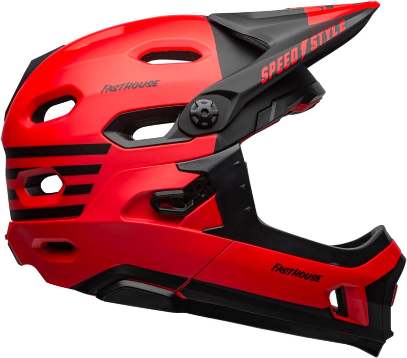 BELL Super DH MIPS Fahrrad Helm rot/schwarz 2024 Mat/Gls Red/Black Fasthouse L, Mat/Gls Red/Black Fa