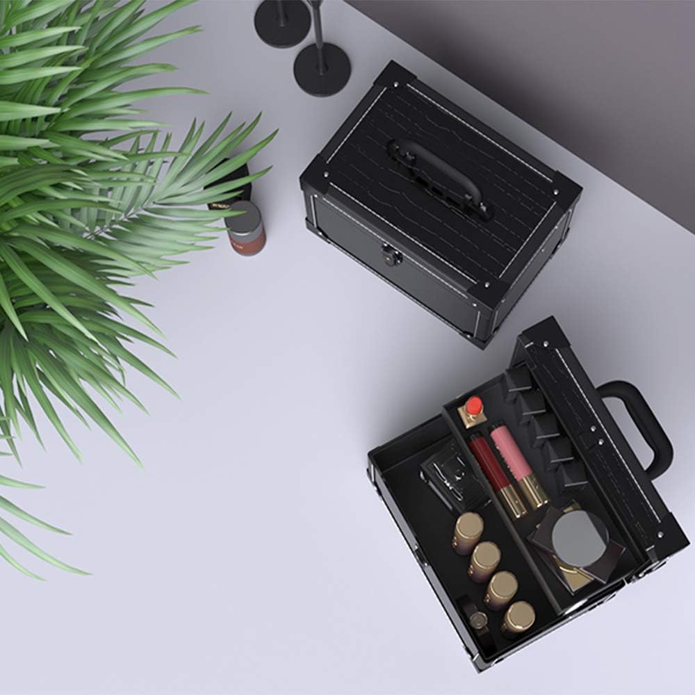 ANGNYA Kosmetikkoffer mit Spiegel Schminkkoffer Beauty Case 2 Ebenen mit Schlüssel elegant und klass