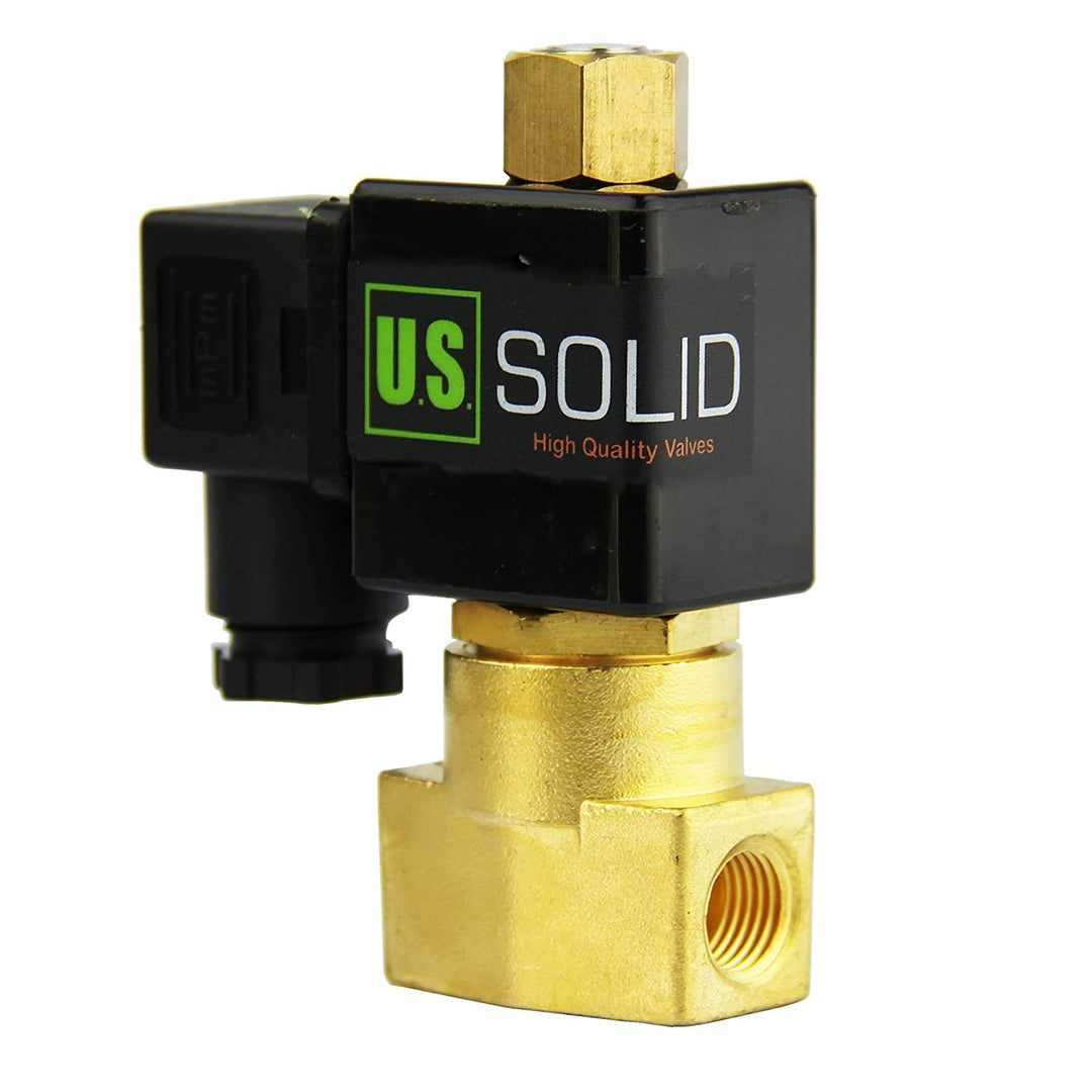 U.S. Solid 1/8" G 12V DC Messing Magnetventil Direktgesteuert für Wasser Luft Gas Öl NO Stromlos off