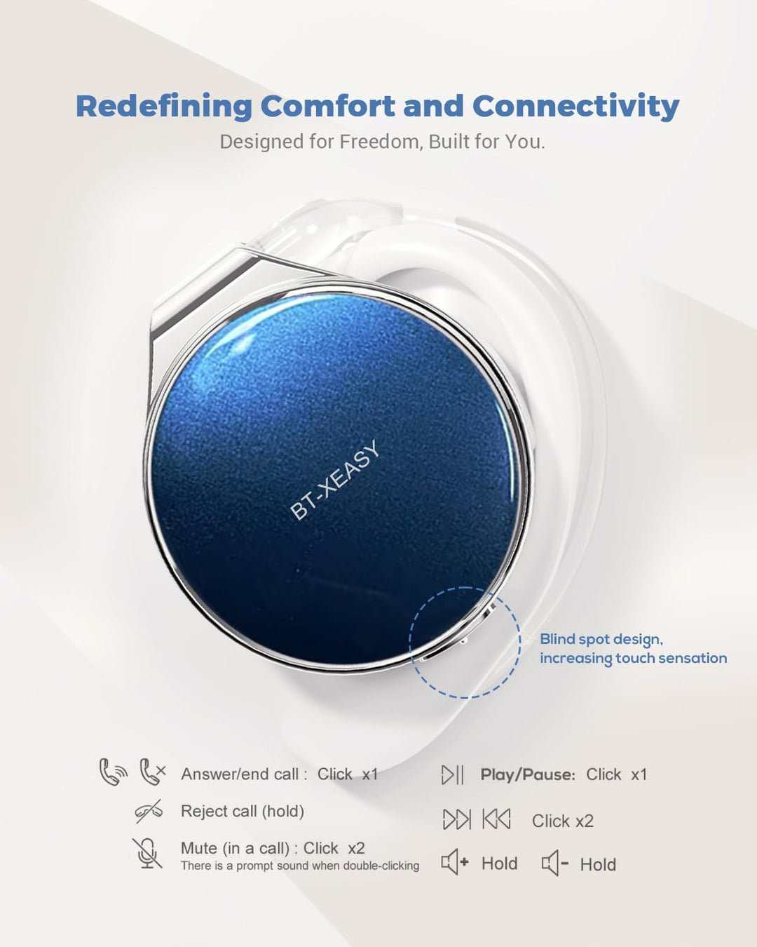 On Ear Kopfhörer Bluetooth 5.4, Open Ear Kopfhörer Kabellos Bluetooth Geräuschunterdrückung, Wassert
