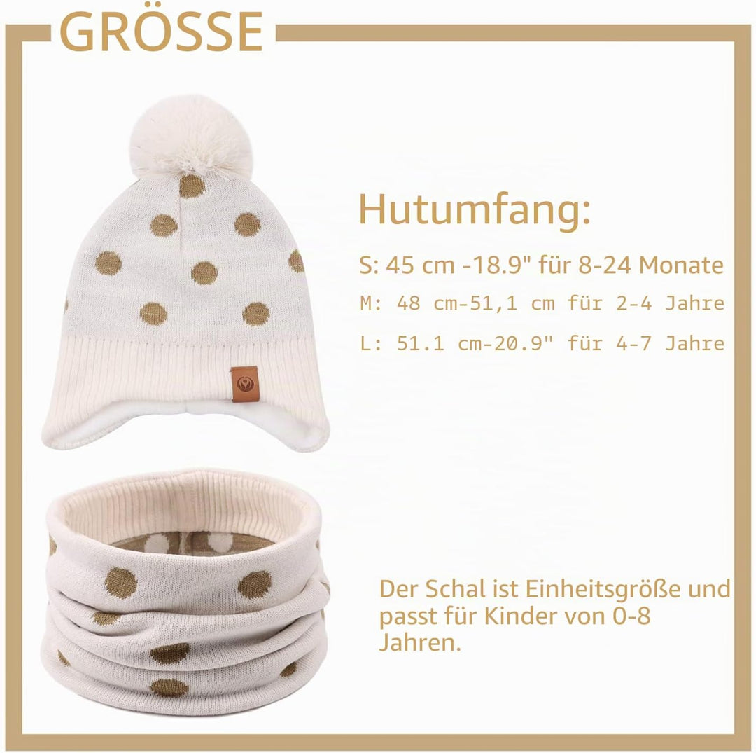 XIAOHAWANG Baby Strickmütze Winter Babymütze Junge Warme Kindermütze Junge Beanie Mütze Dicke Winter