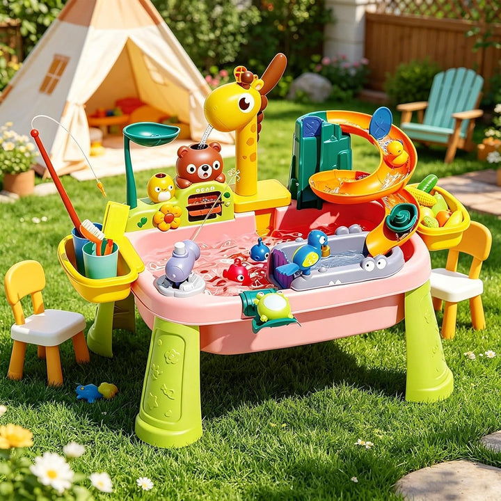 Wassertisch Für Kinder Mit Pumpe, 59x33x42cm Wasserspieltisch Kinder Outdoor, ABS Wasserspieltisch M