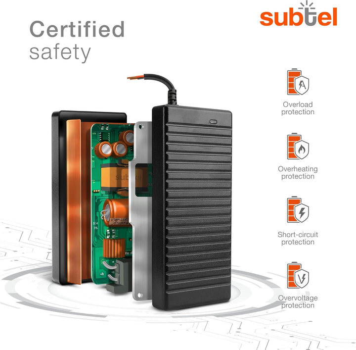 subtel® 120W 90W 65W Laptop Ladekabel für Dell Inspiron 14,15,17,XPS/HP Omen,Envy,Chromebook/Asus GL