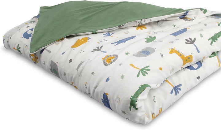 schlummersack Kinder Bettwäsche Set 100x135 Dschungel aus 100% Baumwolle, Wendbar, mit Reissverschlu