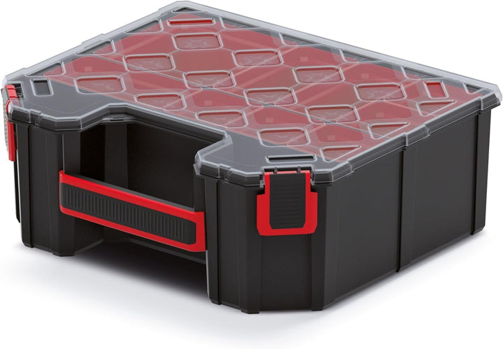 Mivos Sortimentskasten für Zubehör und Kleinteile - 284x243x105 mm - Schraubenbox mit 7 Herausnehmba