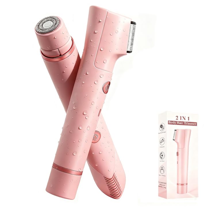 Damenrasierer Elektro 2in1 Bikini Trimmer & Intimrasierer Kabellos Horizontale Klinge Nass/Trockenra