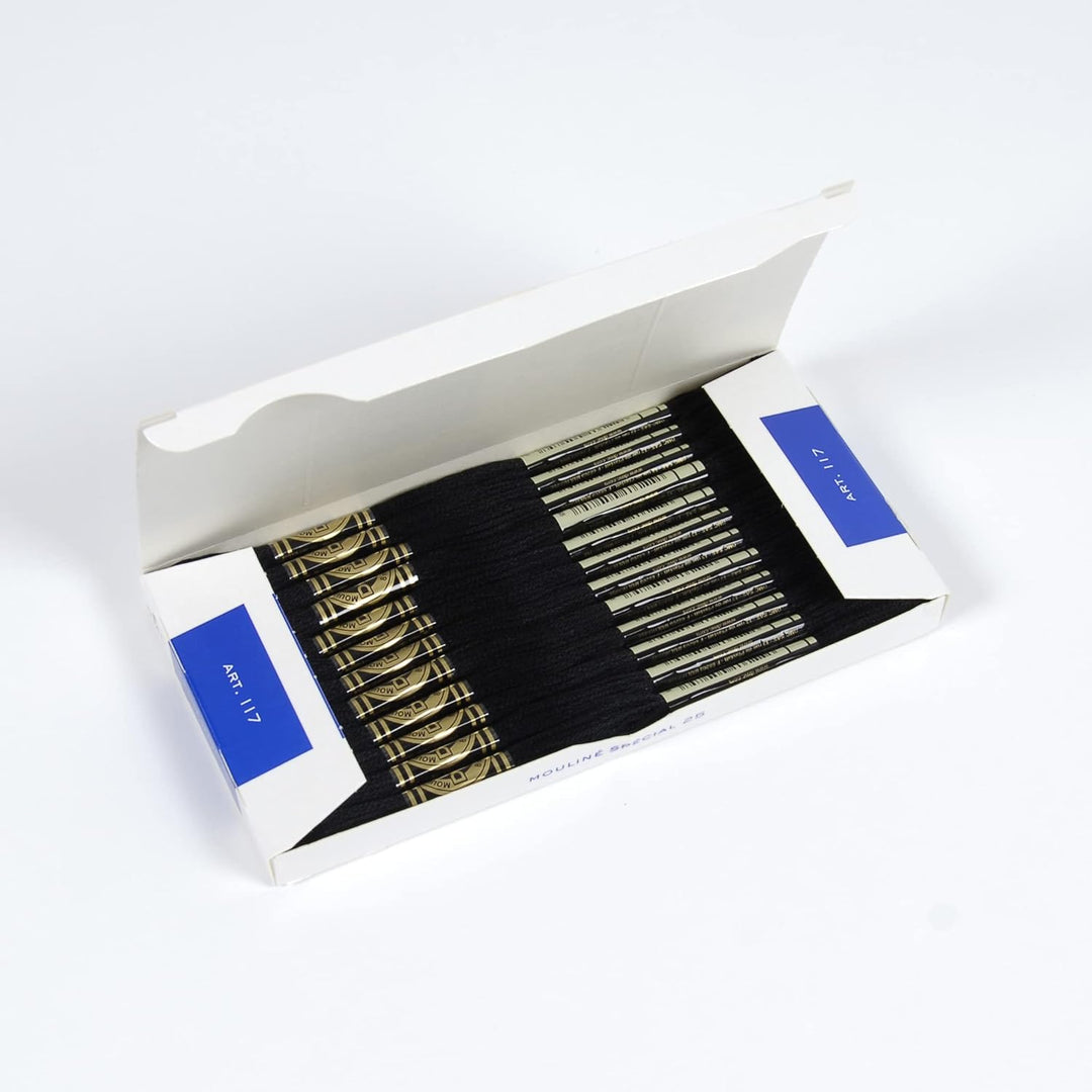 DMC 6-fädiges Stickgarn aus Baumwolle, schwarz, 12 Stück 12-Pack De Schwarz, 12-Pack De Schwarz