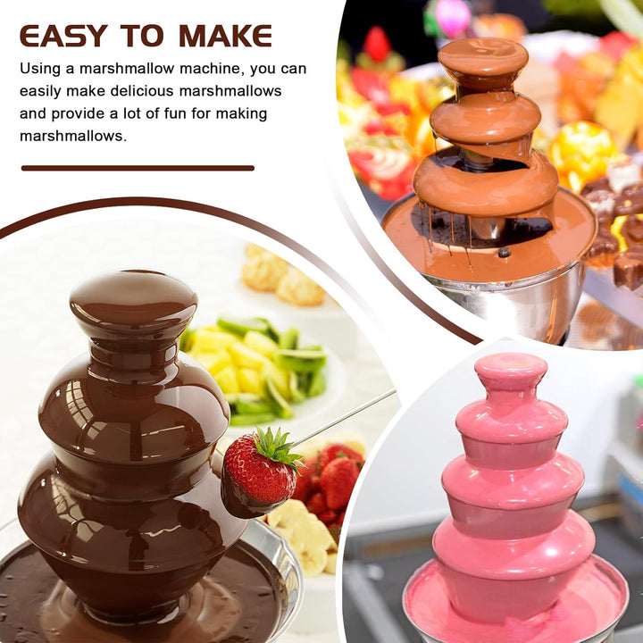 Schokobrunnen Elektrisch, 3-stufiger Schokoladenbrunnen, Edelstahl-Schokoladenfondue Maschine mit 60