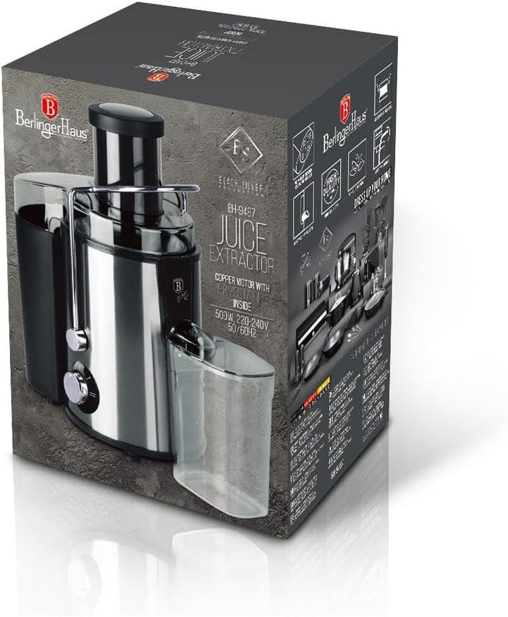 BERLINGER HAUS Entsafter Black Silver Collection | Leistungsstark und Benutzerfreundlich
