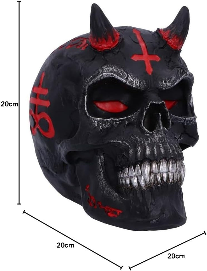 Nemesis Now James Ryman infernaler Totenkopf, Schwarz, 20 cm