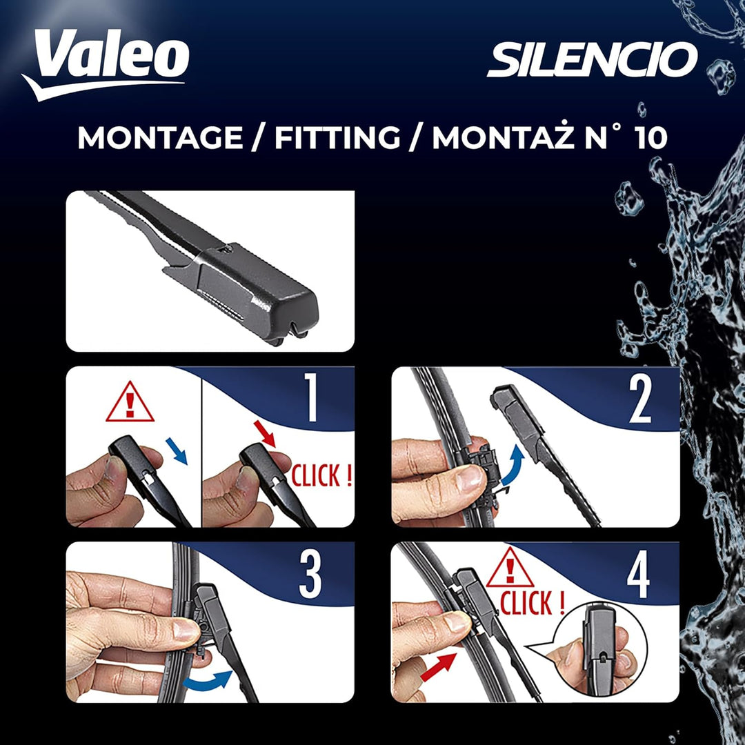 Valeo Silencio VF924 Wischerblatt 577924 Vorderansicht: 600mm / 550mm Menge Set 2 Einheiten Fahrerse